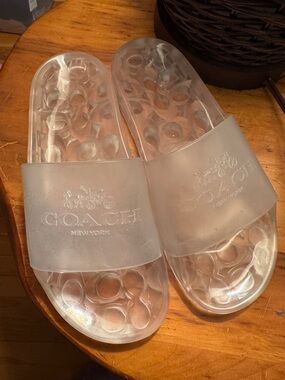 Coach Transparent Logo Slide Sandals